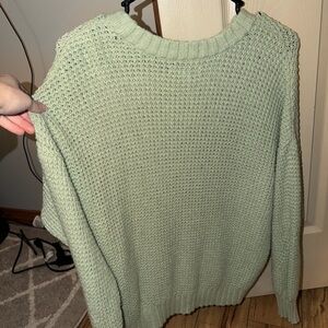 American Eagle Outfitters Light Green Crew Neck Sweater